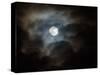 Full Moon and Passing Clouds at Night-Adam Jones-Stretched Canvas