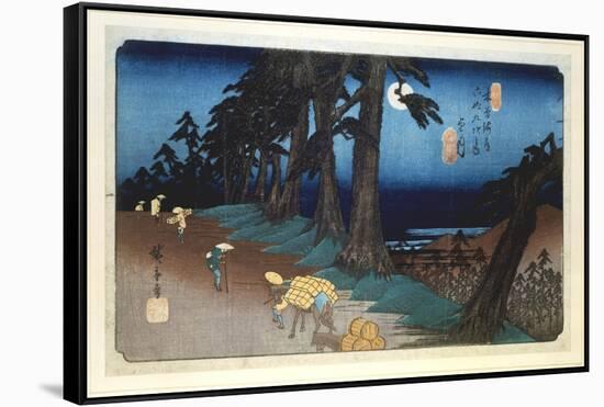 Full Moon at Mochizuki, from 69 Stations of Kisokaido, 1832-Ando Hiroshige-Framed Stretched Canvas