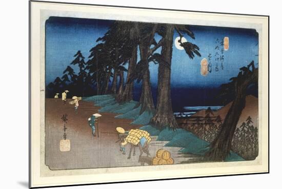 Full Moon at Mochizuki, from 69 Stations of Kisokaido, 1832-Ando Hiroshige-Mounted Giclee Print