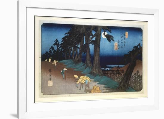 Full Moon at Mochizuki, from 69 Stations of Kisokaido, 1832-Ando Hiroshige-Framed Giclee Print