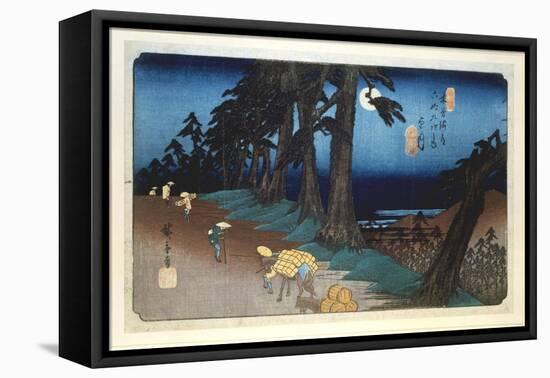 Full Moon at Mochizuki, from 69 Stations of Kisokaido, 1832-Ando Hiroshige-Framed Stretched Canvas