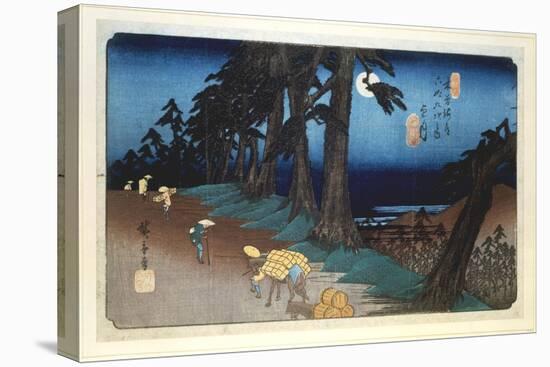 Full Moon at Mochizuki, from 69 Stations of Kisokaido, 1832-Ando Hiroshige-Stretched Canvas