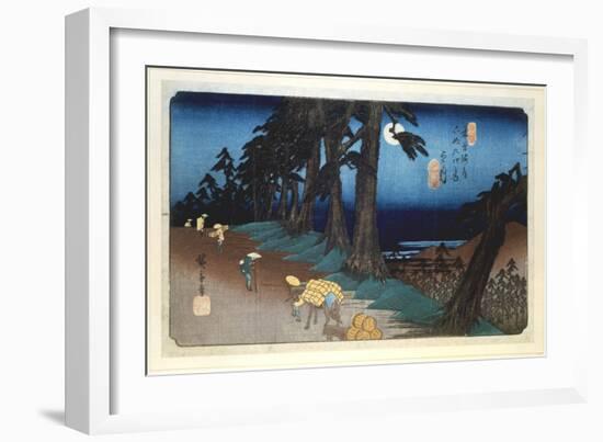 Full Moon at Mochizuki, from 69 Stations of Kisokaido, 1832-Ando Hiroshige-Framed Giclee Print