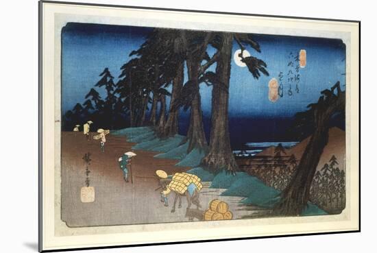 Full Moon at Mochizuki, from 69 Stations of Kisokaido, 1832-Ando Hiroshige-Mounted Giclee Print
