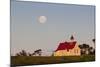 Full Moon Behind a Little Chapel, Westcoast, Northland, North Island, New Zealand, Pacific-Michael-Mounted Photographic Print