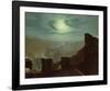 Full Moon Behind Cirrus Cloud from the Roundhay Park Castle Battlements-John Atkinson Grimshaw-Framed Giclee Print