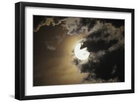 Full Moon in Clouds, Gleichen, Alberta, Canada-null-Framed Photographic Print