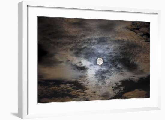 Full Moon in Clouds-null-Framed Photographic Print