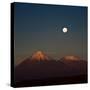 Full-Moon in the Moon Valley. Volcanoes Licancabur and Juriques, West of San Pedro, Cordillera De L-Ksenia Ragozina-Stretched Canvas