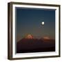 Full-Moon in the Moon Valley. Volcanoes Licancabur and Juriques, West of San Pedro, Cordillera De L-Ksenia Ragozina-Framed Photographic Print