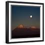 Full-Moon in the Moon Valley. Volcanoes Licancabur and Juriques, West of San Pedro, Cordillera De L-Ksenia Ragozina-Framed Photographic Print