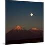 Full-Moon in the Moon Valley. Volcanoes Licancabur and Juriques, West of San Pedro, Cordillera De L-Ksenia Ragozina-Mounted Photographic Print