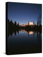 Full Moon in Upper Tipsoo Lake, Mount Rainier National Park, Washington, USA-Adam Jones-Stretched Canvas