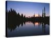 Full Moon in Upper Tipsoo Lake, Mount Rainier National Park, Washington, USA-Adam Jones-Stretched Canvas