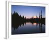 Full Moon in Upper Tipsoo Lake, Mount Rainier National Park, Washington, USA-Adam Jones-Framed Photographic Print