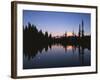 Full Moon in Upper Tipsoo Lake, Mount Rainier National Park, Washington, USA-Adam Jones-Framed Photographic Print