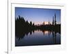 Full Moon in Upper Tipsoo Lake, Mount Rainier National Park, Washington, USA-Adam Jones-Framed Photographic Print