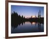 Full Moon in Upper Tipsoo Lake, Mount Rainier National Park, Washington, USA-Adam Jones-Framed Photographic Print