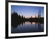 Full Moon in Upper Tipsoo Lake, Mount Rainier National Park, Washington, USA-Adam Jones-Framed Photographic Print