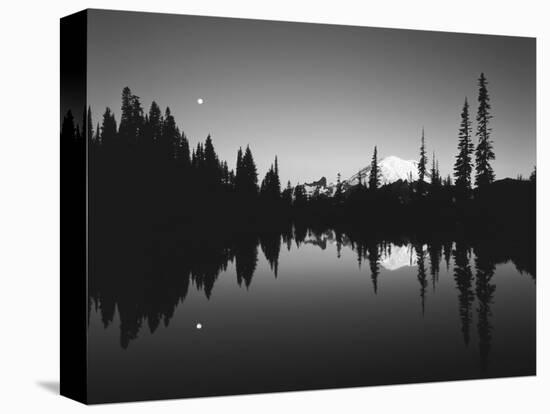 Full Moon in Upper Tipsoo Lake, Mount Rainier National Park, Washington, USA-Adam Jones-Stretched Canvas