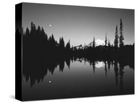 Full Moon in Upper Tipsoo Lake, Mount Rainier National Park, Washington, USA-Adam Jones-Stretched Canvas