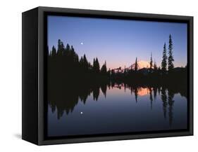 Full Moon in Upper Tipsoo Lake, Mount Rainier National Park, Washington, USA-Adam Jones-Framed Stretched Canvas