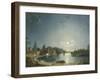 Full Moon on the River at Brentford-Henry Pether-Framed Giclee Print