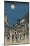 Full Moon over a Crowded Street-null-Mounted Art Print