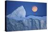 Full Moon over an Iceberg at Dusk, Saqqaq, Disko Bay, Greenland, September 2009-Jensen-Stretched Canvas