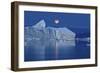 Full Moon over an Iceberg at Dusk, Saqqaq, Disko Bay, Greenland, September 2009-Jensen-Framed Photographic Print