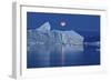 Full Moon over an Iceberg at Dusk, Saqqaq, Disko Bay, Greenland, September 2009-Jensen-Framed Photographic Print