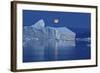 Full Moon over an Iceberg at Dusk, Saqqaq, Disko Bay, Greenland, September 2009-Jensen-Framed Photographic Print