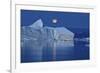 Full Moon over an Iceberg at Dusk, Saqqaq, Disko Bay, Greenland, September 2009-Jensen-Framed Photographic Print