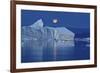 Full Moon over an Iceberg at Dusk, Saqqaq, Disko Bay, Greenland, September 2009-Jensen-Framed Photographic Print