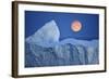 Full Moon over an Iceberg at Dusk, Saqqaq, Disko Bay, Greenland, September 2009-Jensen-Framed Photographic Print