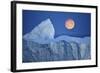 Full Moon over an Iceberg at Dusk, Saqqaq, Disko Bay, Greenland, September 2009-Jensen-Framed Photographic Print