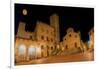 Full moon over center of San Gimignano. A Unesco World Heritage Site. Tuscany, Italy.-Tom Norring-Framed Photographic Print