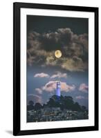 Full Moon Over Coit Tower, San Francisco Iconic Travel-Vincent James-Framed Photographic Print