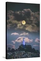 Full Moon Over Coit Tower, San Francisco Iconic Travel-Vincent James-Stretched Canvas