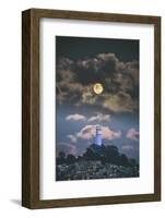 Full Moon Over Coit Tower, San Francisco Iconic Travel-Vincent James-Framed Photographic Print