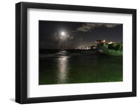 Full Moon Over Condado, Puerto Rico-George Oze-Framed Photographic Print