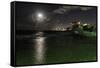 Full Moon Over Condado, Puerto Rico-George Oze-Framed Stretched Canvas