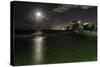 Full Moon Over Condado, Puerto Rico-George Oze-Stretched Canvas