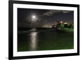 Full Moon Over Condado, Puerto Rico-George Oze-Framed Photographic Print