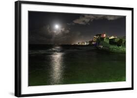 Full Moon Over Condado, Puerto Rico-George Oze-Framed Photographic Print