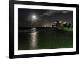 Full Moon Over Condado, Puerto Rico-George Oze-Framed Photographic Print