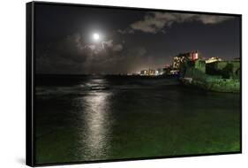 Full Moon Over Condado, Puerto Rico-George Oze-Framed Stretched Canvas