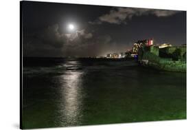 Full Moon Over Condado, Puerto Rico-George Oze-Stretched Canvas