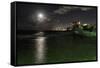 Full Moon Over Condado, Puerto Rico-George Oze-Framed Stretched Canvas