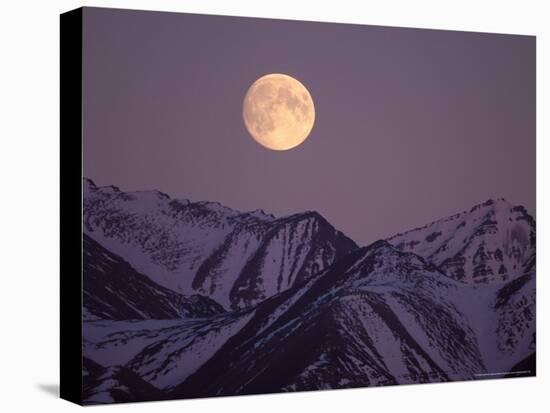 Full Moon over Gates of the Arctic National Park, North Slope of the Brooks Range, Alaska, USA-Steve Kazlowski-Stretched Canvas